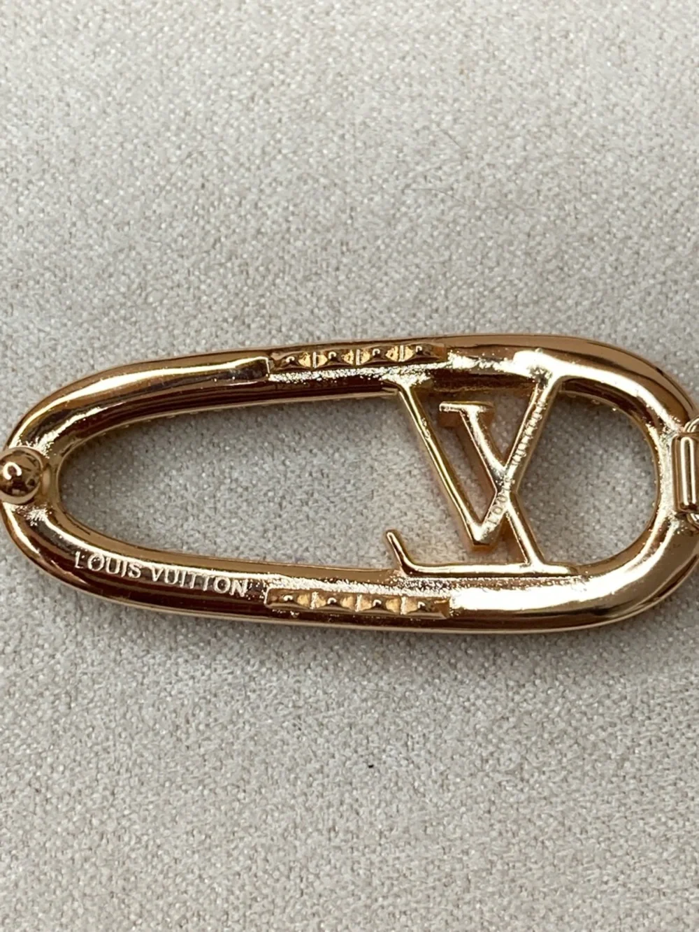 Louis Vuitton Gold Crystal-Trim LV Hair Pin
